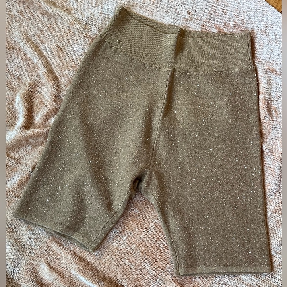 Area NYC paillette silk shorts
